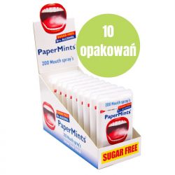 Odświeżający spray do ust bez cukru i alkoholu PaperMints. 10 opakowań