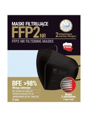 2 x czarna maska filtrująca FFP2