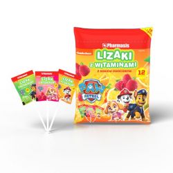Lizaki z witaminami z sokiem owocowym Psi Patrol (opakowanie 10 sztuk + 2 gratis). Suplement diety