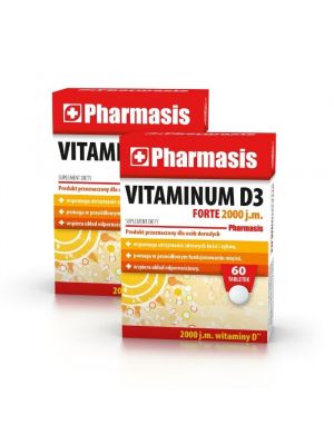 2x Witamina D3 FORTE 2000 j.m. Pharmasis 