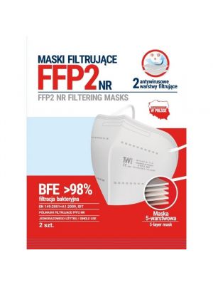 2 x biała maska filtrująca FFP2